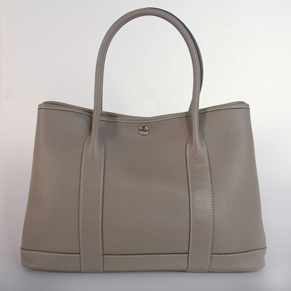 H0821 Hermes Garden pelle sacchetto del partito clemence in Grigio Scuro